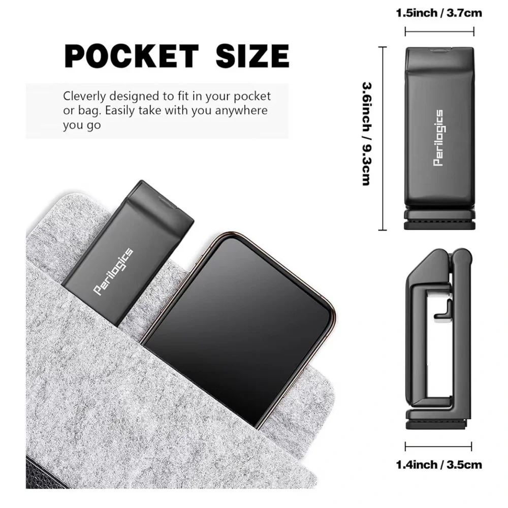 Perilogics Black Compact Phone Holder